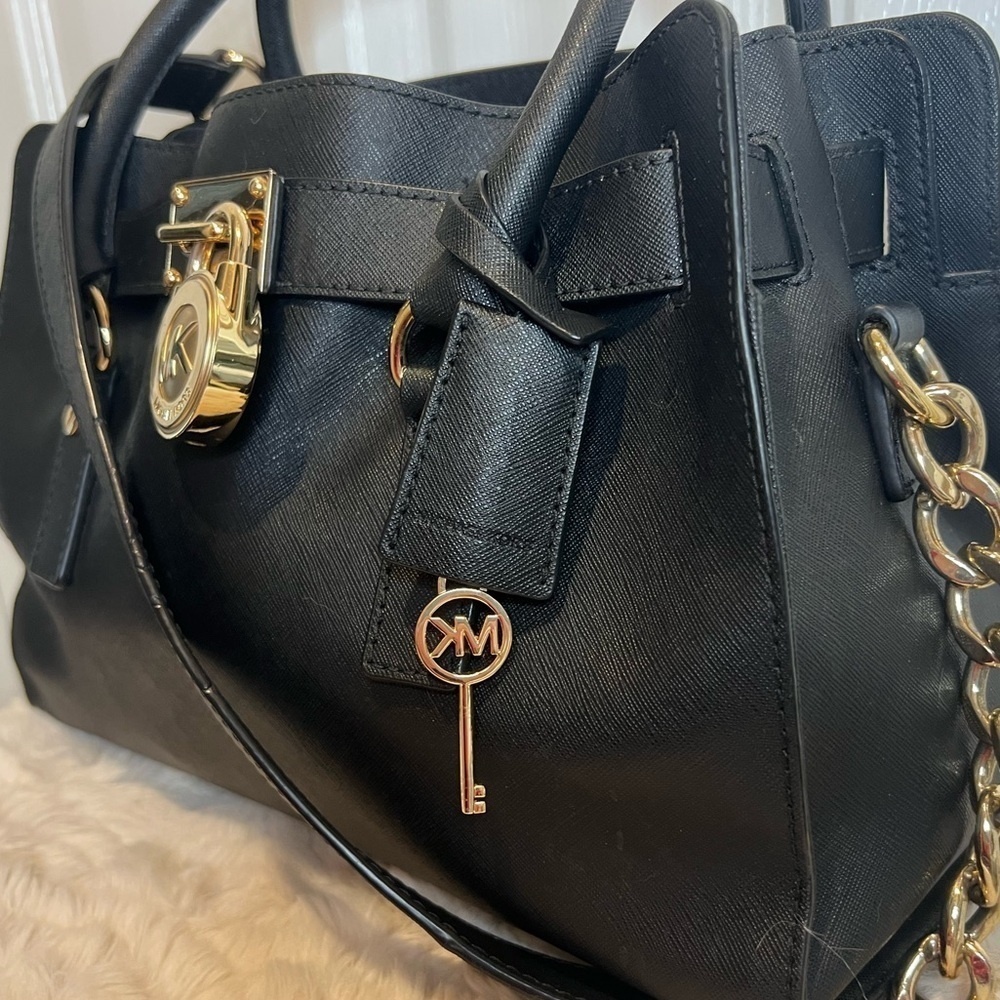 MICHAEL KORS HAMILTON LEATHER SATCHEL - Picture 4 of 15